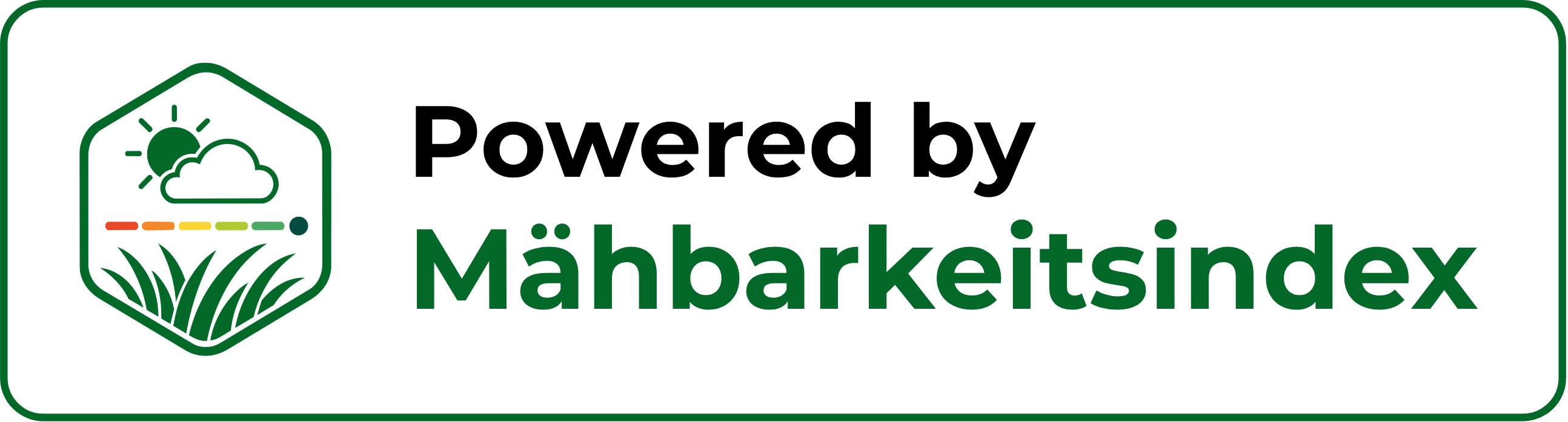 Powered by Mähbarkeitsindex Badge – Farbig