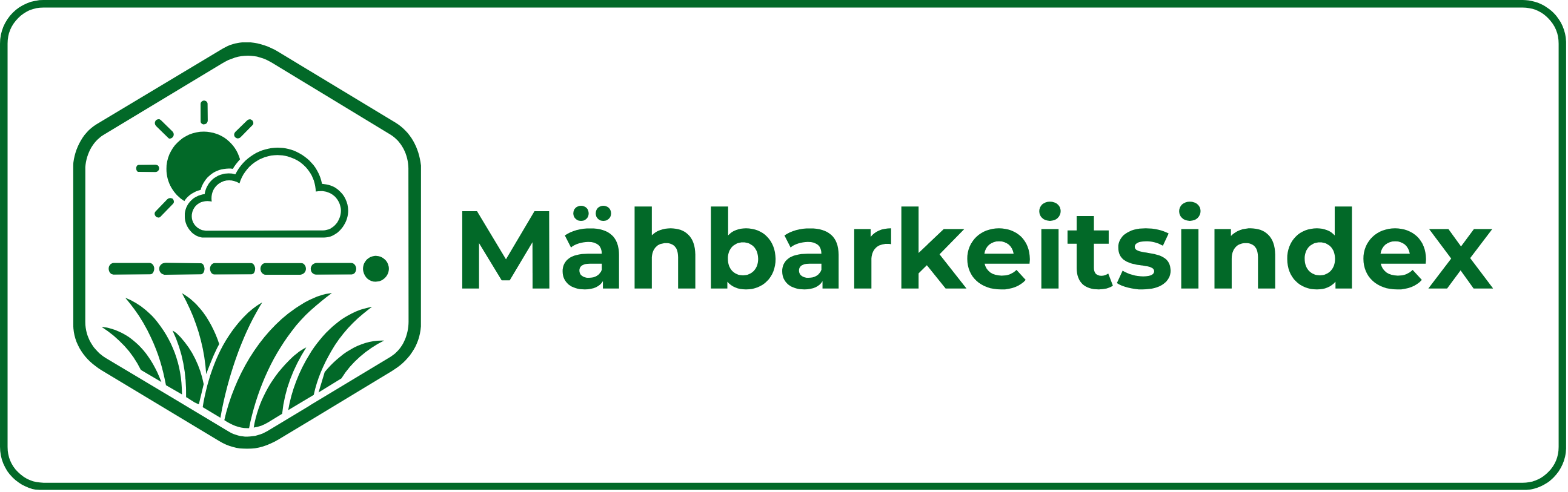 Mähbarkeitsindex Badge – Weiß mit Rahmen